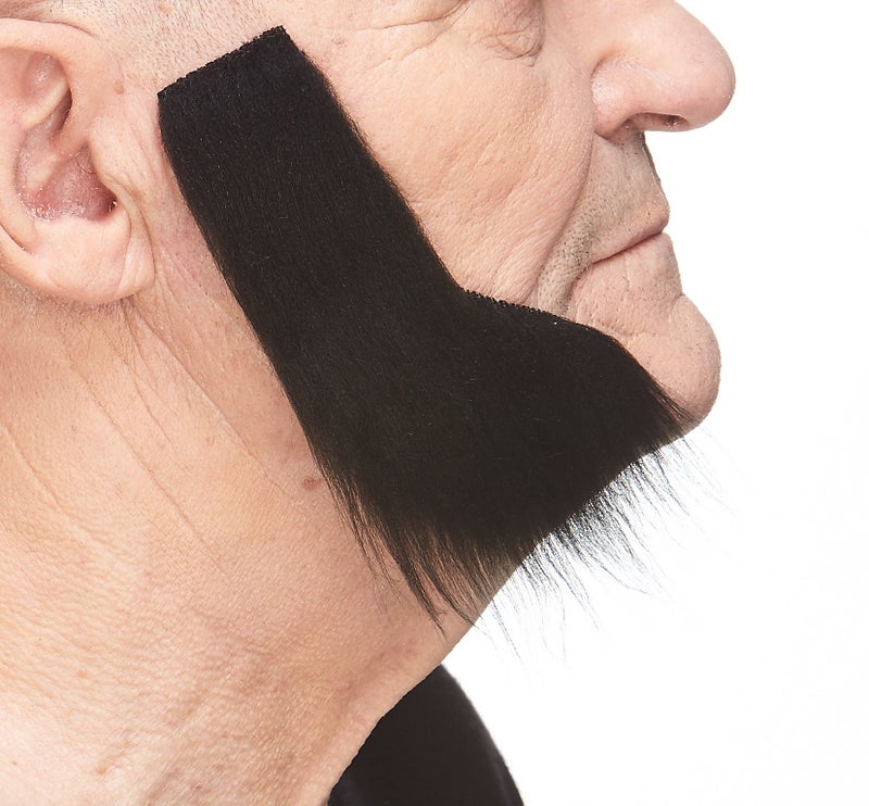 Mustaches Self Adhesive, Novelty, Fake Mutton Chops Sideburns, False Facial Hair, Costume Accessory for Adults, Black Color - Image 1